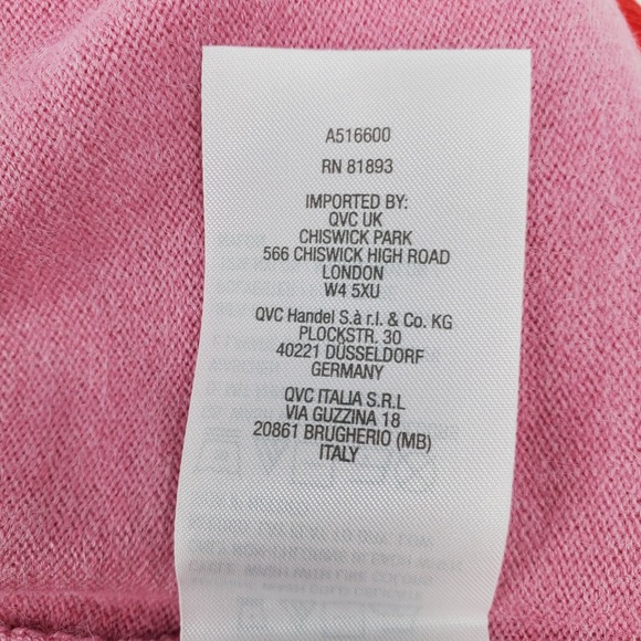 Candace Cameron Bure Pink Red Trim Button Front Knit Cardigan Sweater Womens XS - Picture 6 of 9